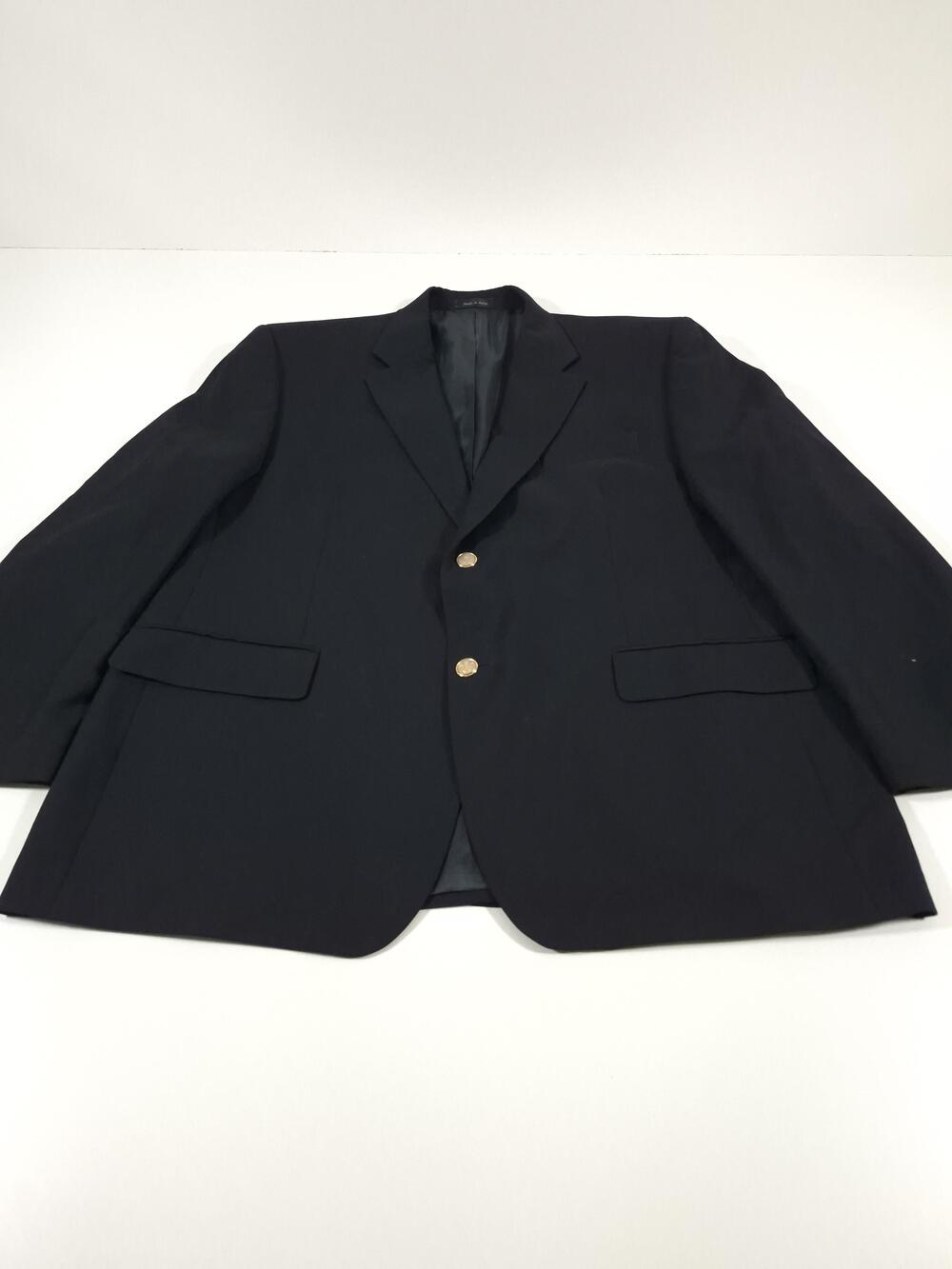 Ralph Lauren Blazer Mens 44 Short Navy Blue 100% Wool Gold Button Sport Coat